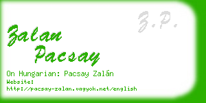zalan pacsay business card